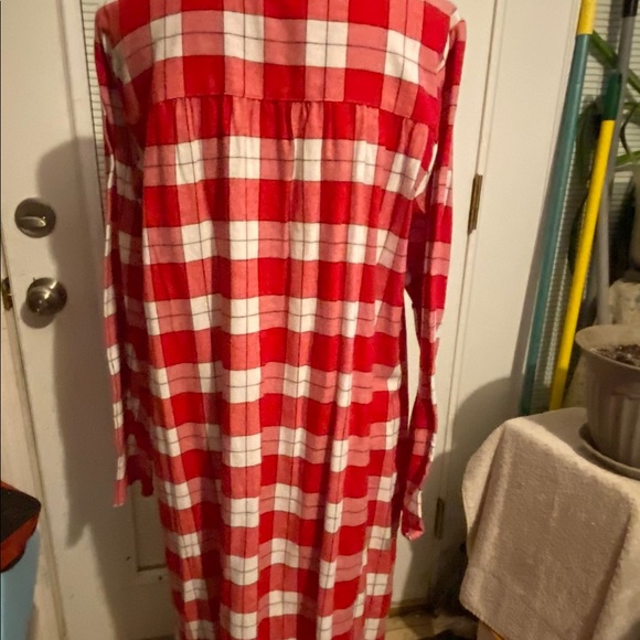 red and white long sleeve plaid flannel pajamas - Picture 8 of 9